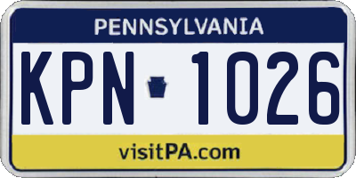PA license plate KPN1026
