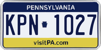 PA license plate KPN1027