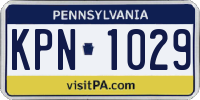 PA license plate KPN1029