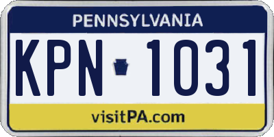 PA license plate KPN1031