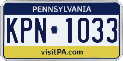 PA license plate KPN1033