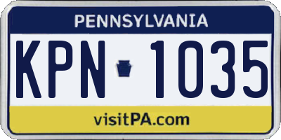 PA license plate KPN1035