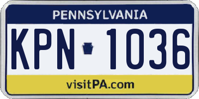 PA license plate KPN1036