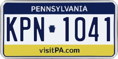 PA license plate KPN1041