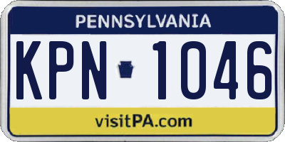 PA license plate KPN1046