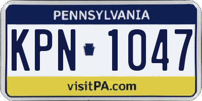 PA license plate KPN1047