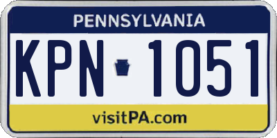 PA license plate KPN1051