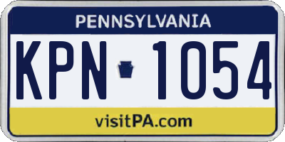 PA license plate KPN1054