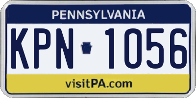 PA license plate KPN1056