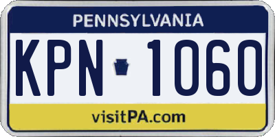 PA license plate KPN1060