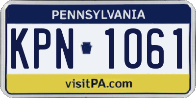 PA license plate KPN1061