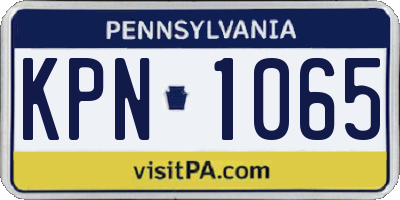 PA license plate KPN1065