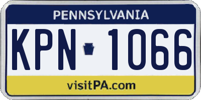 PA license plate KPN1066