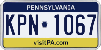 PA license plate KPN1067