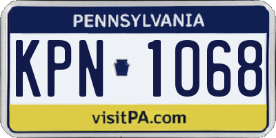 PA license plate KPN1068