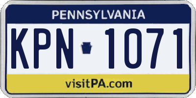 PA license plate KPN1071