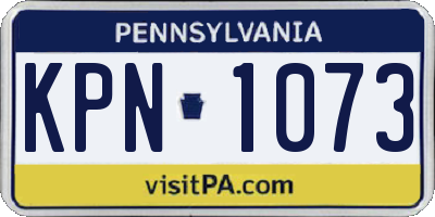 PA license plate KPN1073