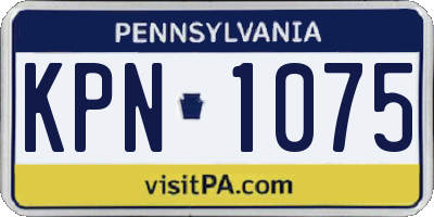 PA license plate KPN1075
