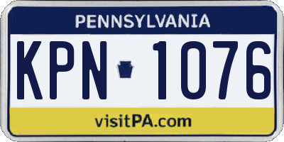 PA license plate KPN1076