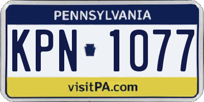 PA license plate KPN1077