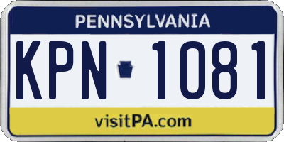 PA license plate KPN1081