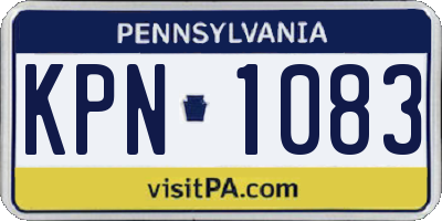 PA license plate KPN1083