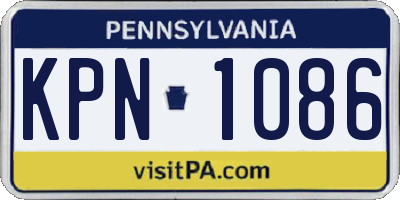 PA license plate KPN1086