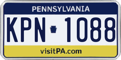 PA license plate KPN1088