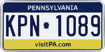PA license plate KPN1089