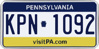 PA license plate KPN1092