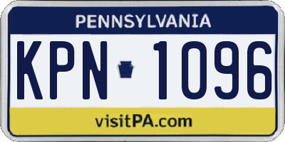 PA license plate KPN1096