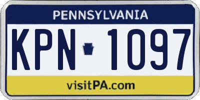 PA license plate KPN1097