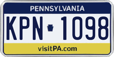 PA license plate KPN1098
