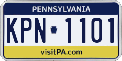 PA license plate KPN1101