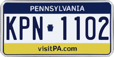 PA license plate KPN1102