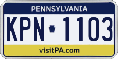 PA license plate KPN1103