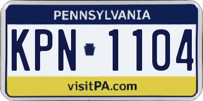 PA license plate KPN1104