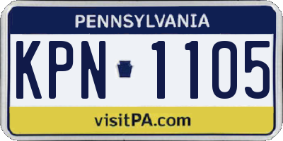 PA license plate KPN1105