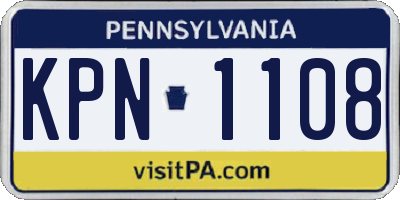 PA license plate KPN1108