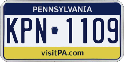 PA license plate KPN1109