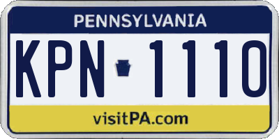 PA license plate KPN1110