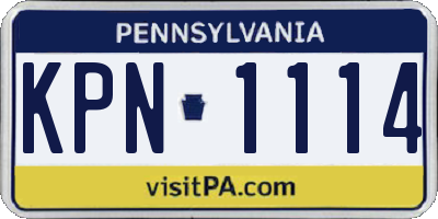 PA license plate KPN1114