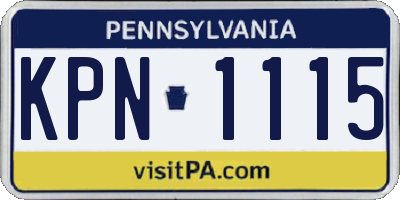 PA license plate KPN1115
