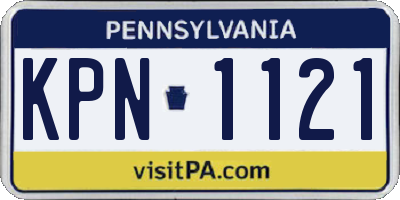 PA license plate KPN1121