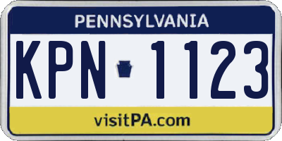 PA license plate KPN1123