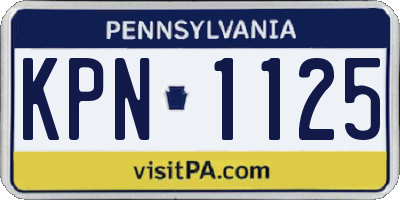 PA license plate KPN1125