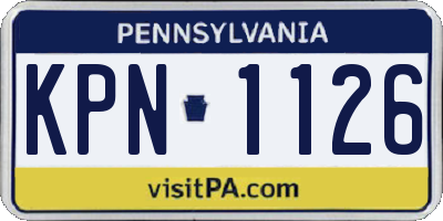 PA license plate KPN1126