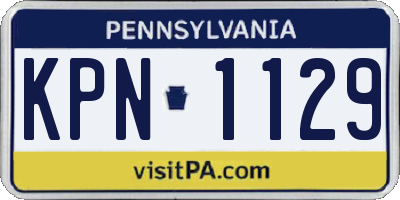 PA license plate KPN1129