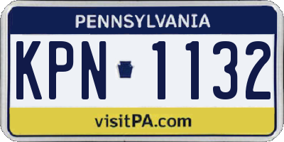 PA license plate KPN1132