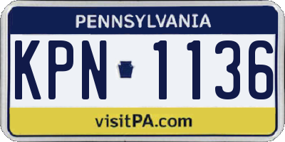 PA license plate KPN1136